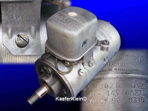 12-Volt Gleichstrom Lichtmaschine 90mm, kleiner DURCHMESSER, incl Regler, BOSCH, made in Germany
